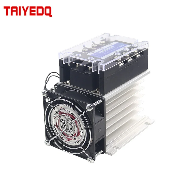 Three-phase Solid State Relay DC Control AC 380V 40A SSR-3 032 3840Z DC-AC Complete Set (Relay Heat Sink Fan) | Обустройство дома