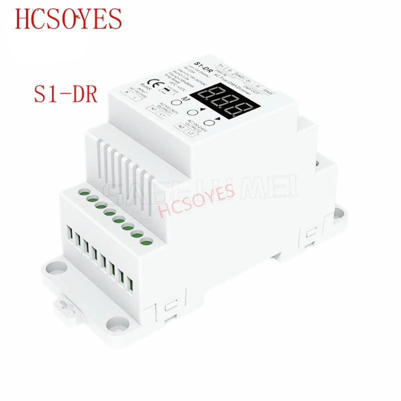 S1 DR AC100V 240V DIN rail 2 канальный 2CH AC Triac DMX диммер двухканальный выход кремниевый DMX512