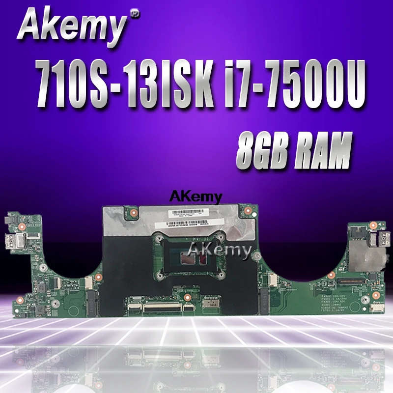 

Laptop motherboard for Lenovo Ideapad AIR13 710S-13ISK original mainboard 8GB-RAM I7-7500U