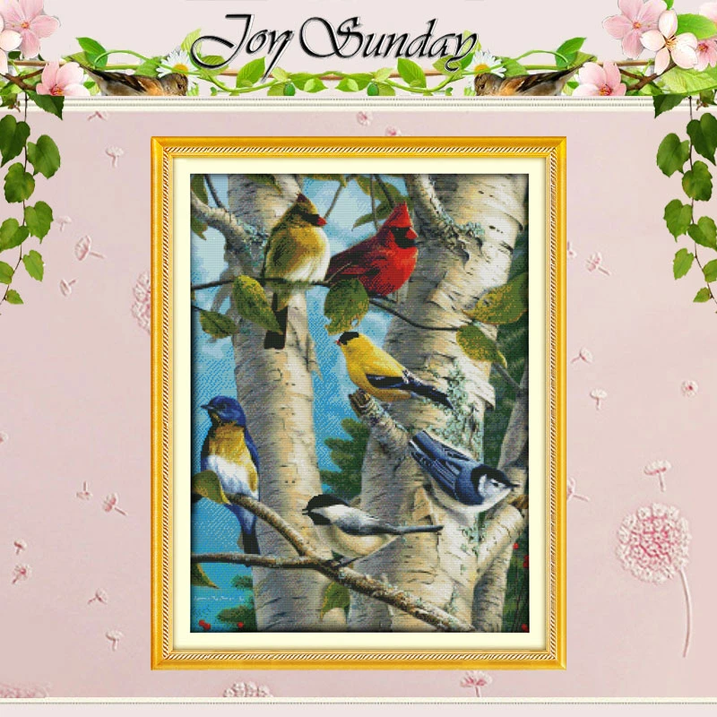 Birch Birds In The Tree Counted Cross Stitch Animals Cross Stitch 11ct 14ct Cross Stitch Kit Handmade Embroidery For Needlework Cross Stitch 11ct 14ct Cross Stitch Kitsstitching Kit Cross Stitch Aliexpress