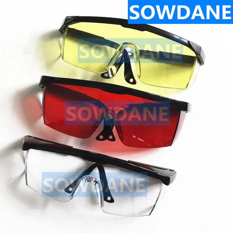 Стоматологические очки с регулируемой ручкой, защитные очки для отверждения, светильник, антизапотевающие красные, желтые прозрачные очки - Цвет: 10 pieces mixed set