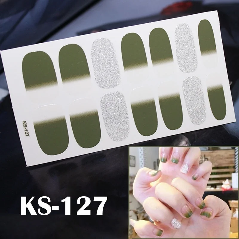 KS127 Леди KINDOM DIY стикеры 3D на ногти Nail Art Сердце сетки шаблон полоски лака для ногтей водонепроницаемый дизайн ногтей экологическая фольга для обертывания ногтей - Цвет: KS127