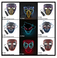 35 стилей, Новые Вечерние светящиеся карнавальные маски на Хэллоуин, светодиодный, вечерние, многоцветные светящиеся маски, украшение на Хэллоуин