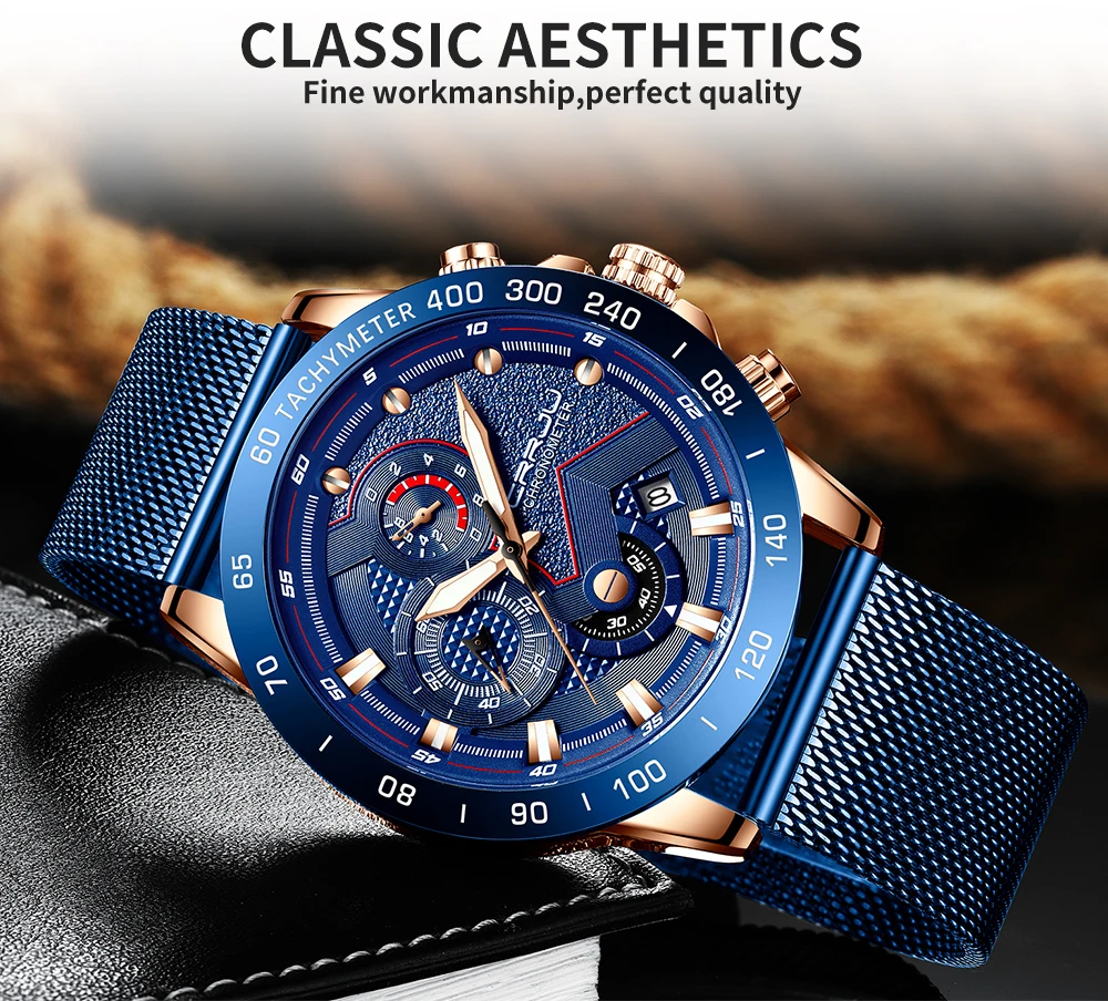 CRRJU часы мужские Топ люксовый бренд хронограф наручные часы сетка сталь Дата часы модные спортивные кварцевые часы relogio masculino