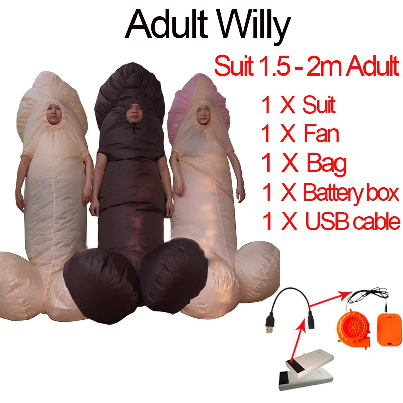 Free Shipping  JesterJump Pines Willy Inflatable Costume Adult Fancy Dress Suit Party Party Halloween Christmas Xmas Gift