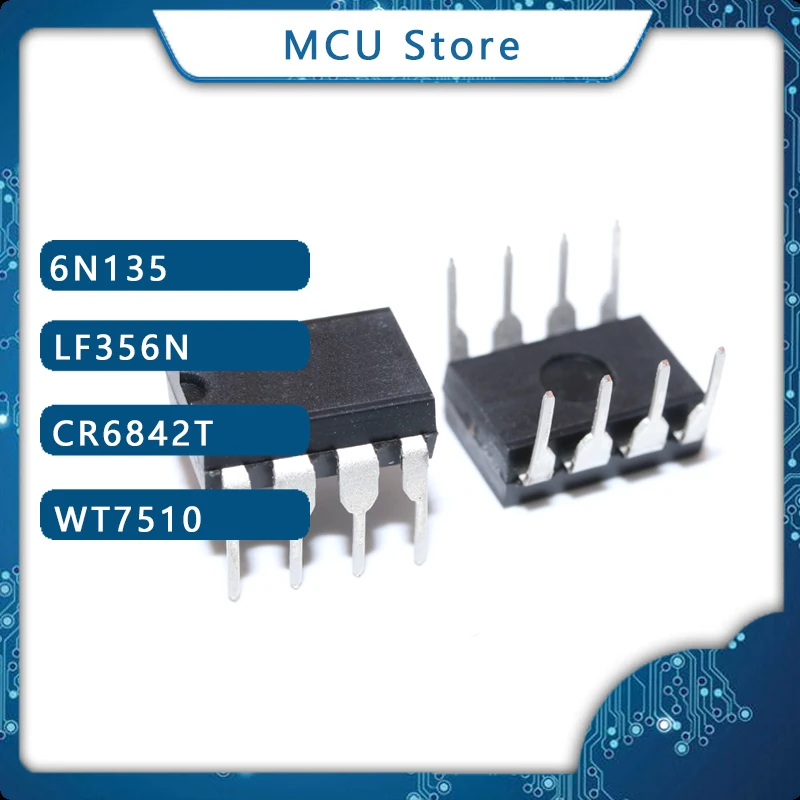 10 шт. 6N135 DIP8 DIP LF356N LF356P LF356 CR6842T CR6842 WT7510 WT 7510 WT751002 Новый и оригинальный IC