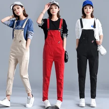 Женские комбинезоны Плетеный женский ремень женский базовый прямой черный деним брюки стрейч-комбинезоны комбинезон джинсы