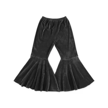 

Autumn Flare Pants Velvet Solid Toddler Kids Girls Long Pants Boot Cut Trousers Bell-bottomed Pants