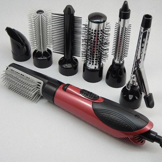 Multifunctional Hair Dryer 7 In 1 Set Hairdresser High Power Electric Hot  Air Comb Hair Straightener Comb Curling Brush Tool - Hair Straightener -  AliExpress