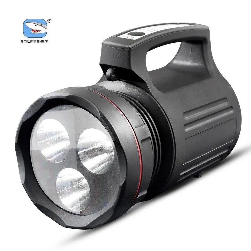 

Spotlight High-Power Three-Source Intensity Light LED Lithium Plastic Hand-Held Flashlight Night Fishing Multi-functional Huntin