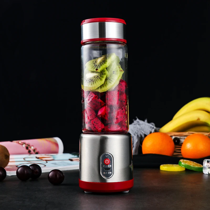 450ML Portable USB Electric Juicer Glass Blender Mini Fruit Mixers Juice Extractors Mini Juice Cup 6 leaf Cutter Head Boissain