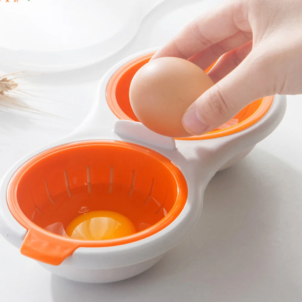 

Eggs Poacher Double Cup Egg Cooker Steamer With Lids Microwave Breakfast Steamed Egg Tools Home Kitchen Accessories Supplies New