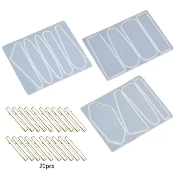 

23PCS DIY Barrettes Silicone Epoxy Resin Molds DIY Hair Pin Acrylic Mold Alligator Hair Clip Molds Jewelry Making Tools