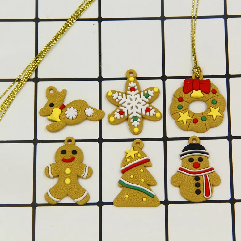 Manufacturers Direct Selling Christmas Tree Accessories Decorative Items Polymer Clay Pendant Ginger People Cake Snowman Polymer
