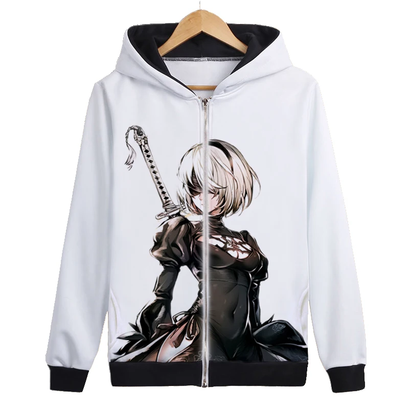 as the picture Игра nier automata аниме косплей костюм для мужчин и женщин на молнии с капюшоном Толстовка карнавал Хэллоуин школьная форма - Цвет: as the picture