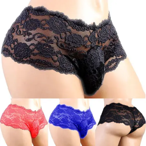 Мужские кружевные трусики эротическое Прозрачное нижнее белье перекрестное