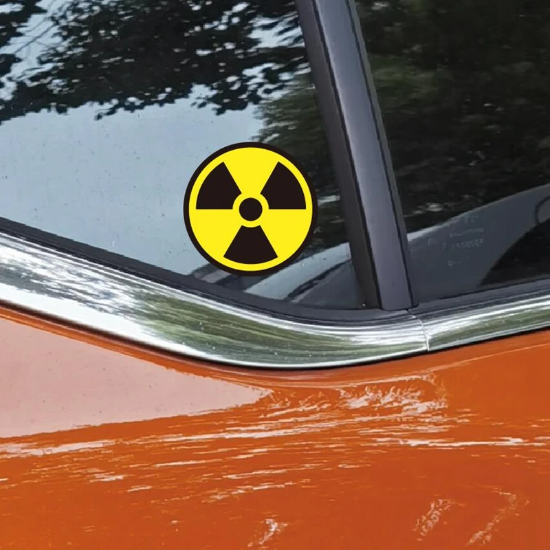 2pcs Funny Nuclear Radiation Warning Mark Car Sticker Vinyl Decal car sticker car stickers car body stickers