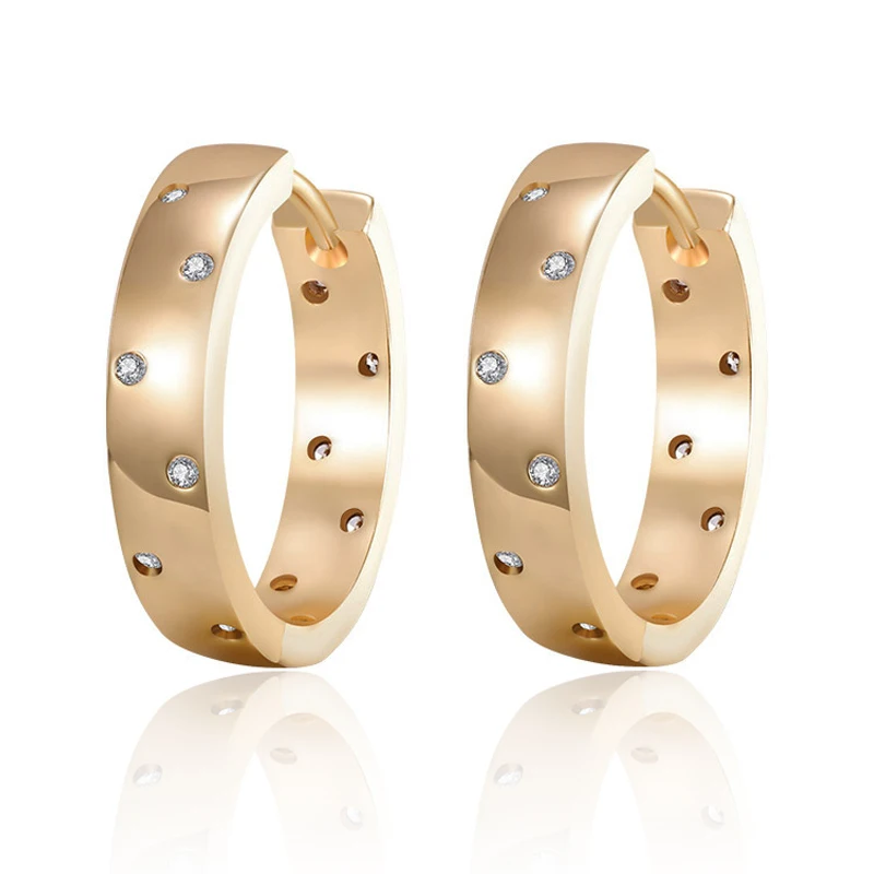 

Simple Gold Silver Color CZ Hoop Earrings for Women Cubic Zirconia Small Round Circle Earrings Classic Jewelry Accessories Gifts