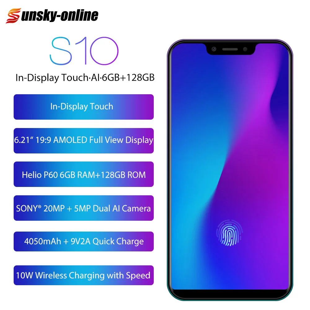 LTE 4G LEAGOO S10 6 21 ''Android 8 1 мобильный телефон ОЗУ Гб ПЗУ 128 ГБ Восьмиядерный 20 МП 13
