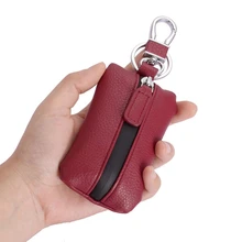 Высокое качество Натуральная кожа мужские кошельки для ключей короткий квадратный коровьей ID держатель для карт на молнии многофункциональный автомобильный брелок кошелек