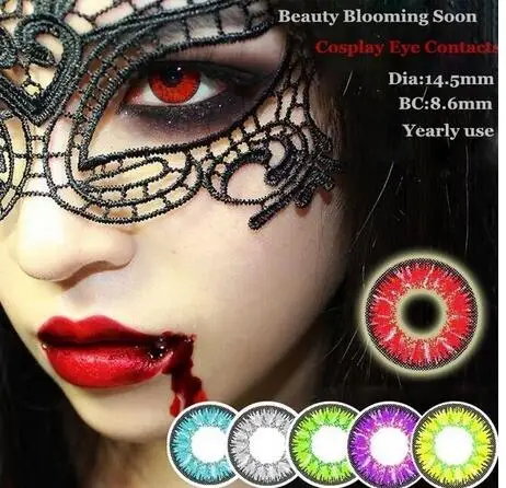 Beautiful Pupil Color Contact Lenses Monthly Throw Female Path 14mm Cute Multicolor Party Gift Cartoon Girl Decoration Cosplay