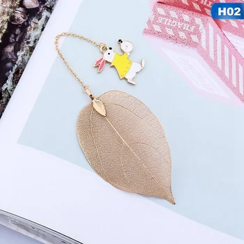 

1Pcs Lovely Cute Bookmarks Gold Color Leaf Texture Reading Pages Books Mark High-Grade Student Stationery