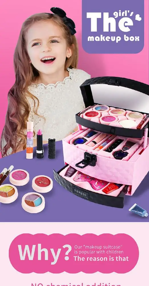 MoFun 22741T Princess Cosmetic Case Children Water-soluble Makeup Cosmetics Pretend Toy
