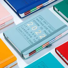 Carnet de notes A5 Super épais en cuir PU, couverture pour planificateur/agenda/journal, papeterie fournitures scolaires et de bureau, 2022 