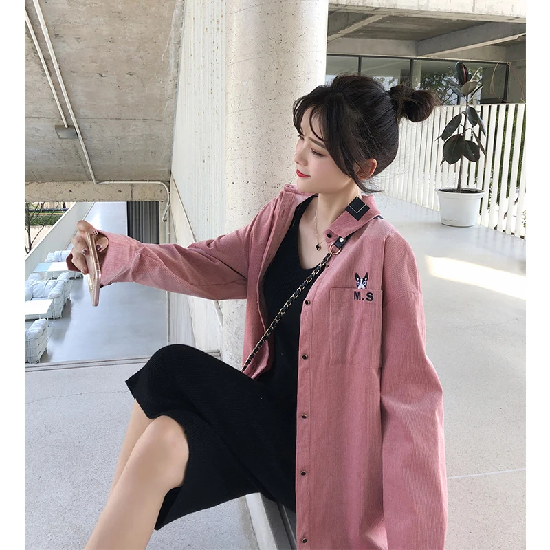 

Mishow New Harajuku Corduroy Jackets Women Spring Autumn Coats Overcoats Female Tops Cute Jackets Solid Color Clothing MX19A4903