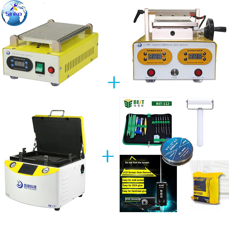 

7inch Mini Set LCD Refurbish Machine LCD Touch Screen Repair Build-in Vacuum Laminator Machine Bubble Remover Mobile Phone Fix