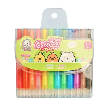 

Children's Rotating Crayons Cartoon 18 Colors 12 Colors 24 Colors Oil Pastel Painting Pen Crayons for Kids