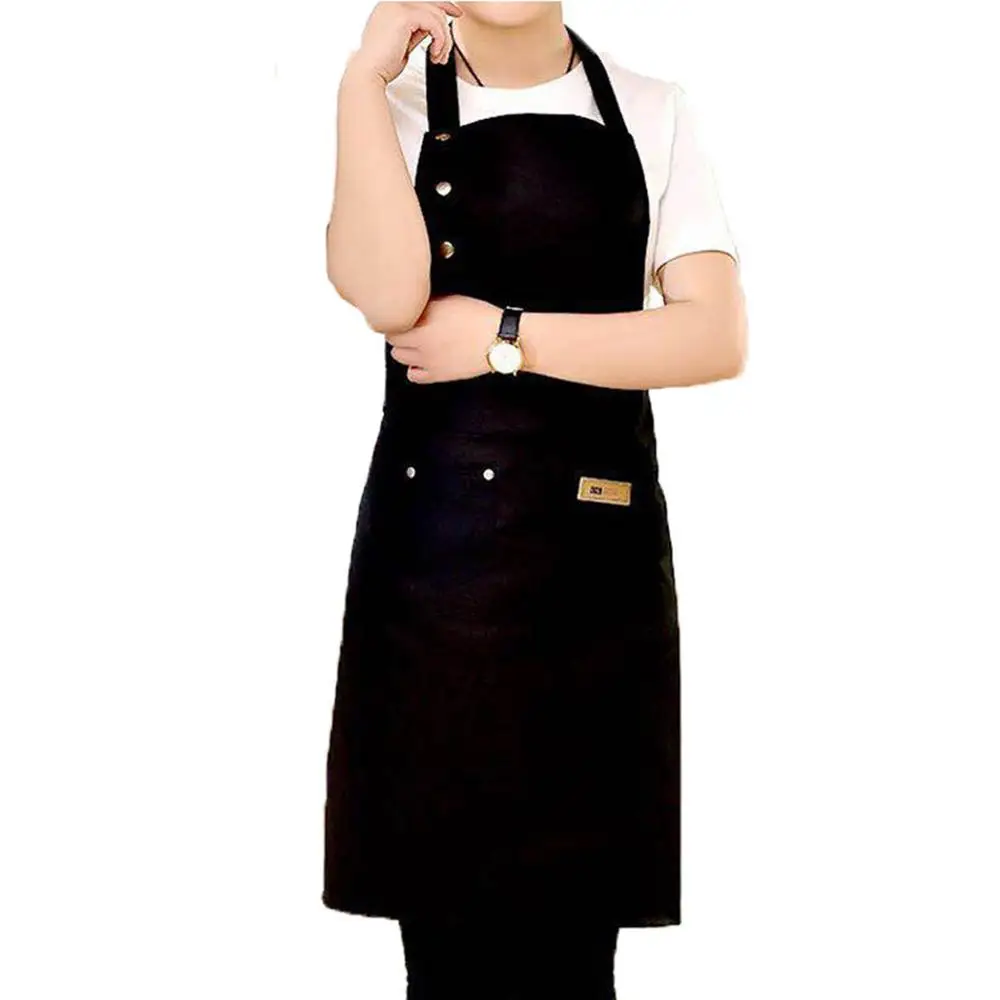 1pc Adjustable Bib Apron Waterproof Oil-proof Kitchen Apron Professional Chef Cooking Apron for Women Men