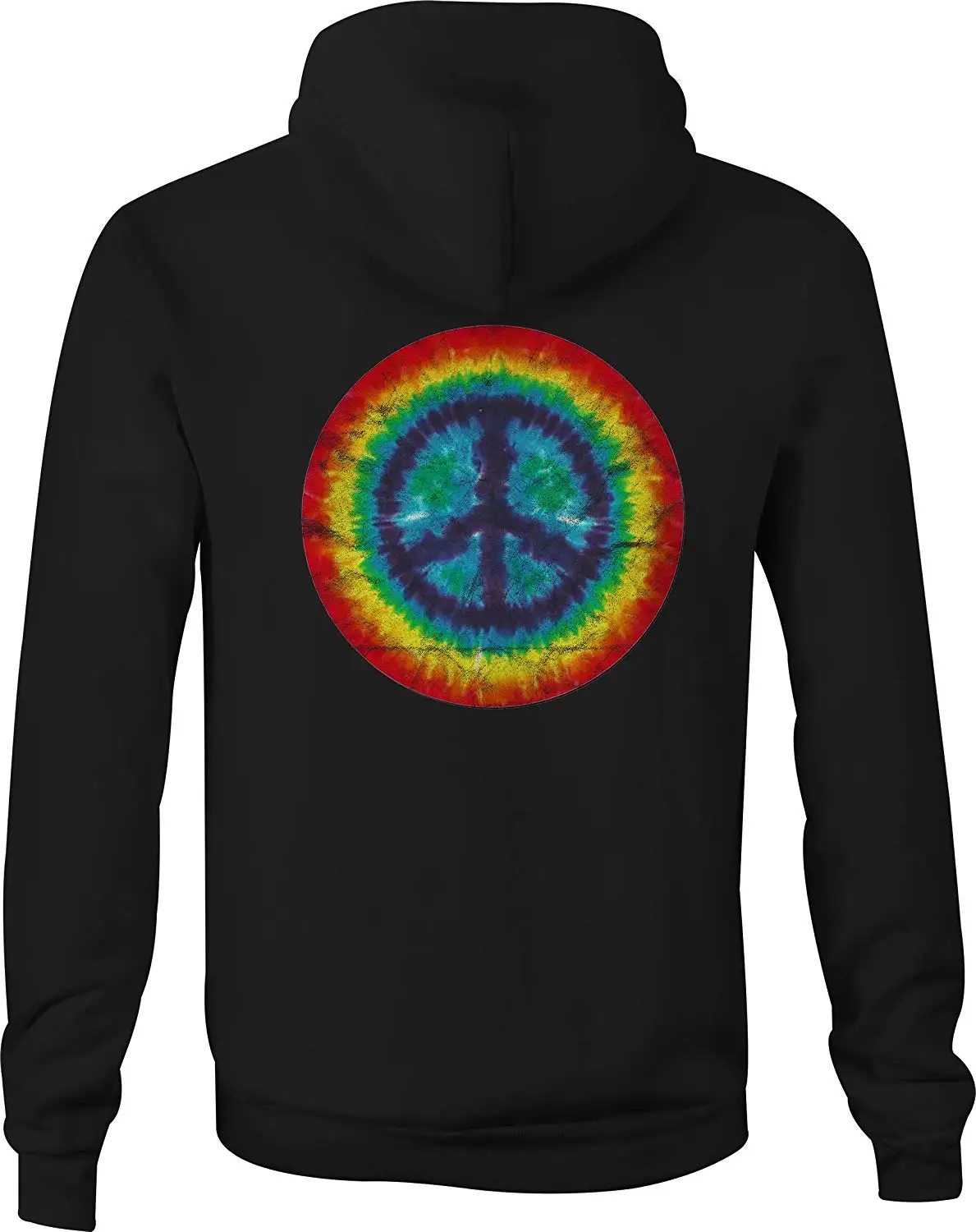 Худи на молнии знак мира галстук краситель красный оранжевый желтый синий