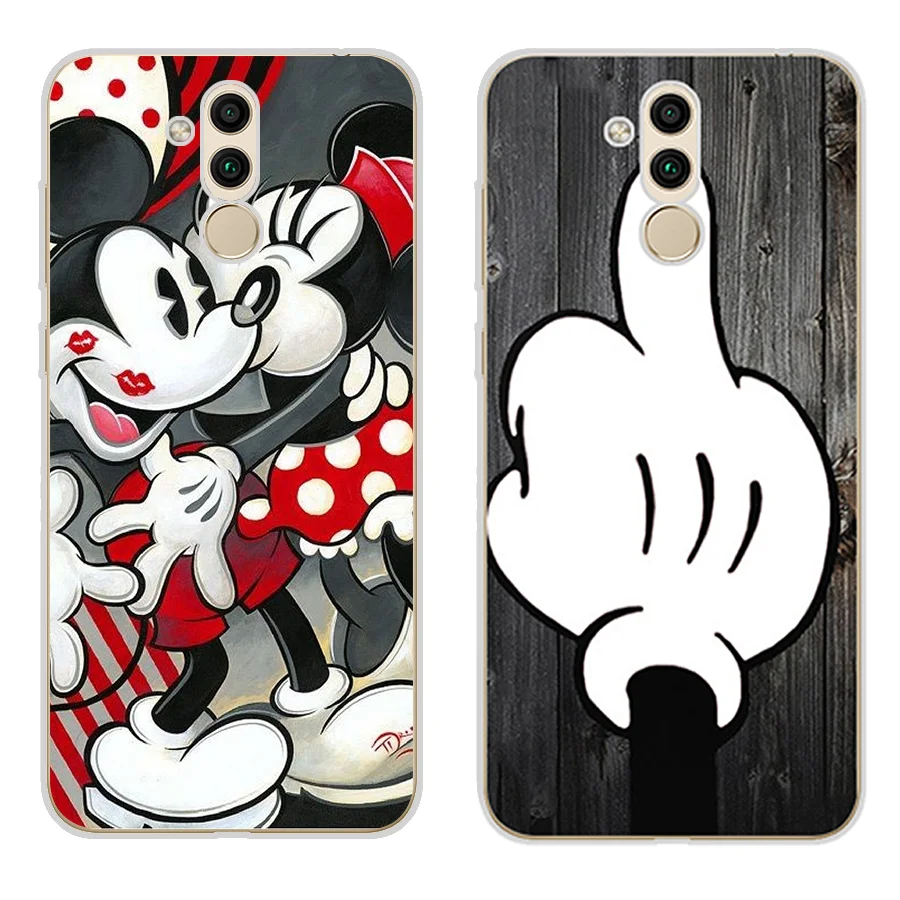 

Case For Huawei P10 Lite P20 Pro Transparent Mickey Minnie Phone Soft Silicone Shell Cover Coque For P Smart P8 Lite 2017 Funda