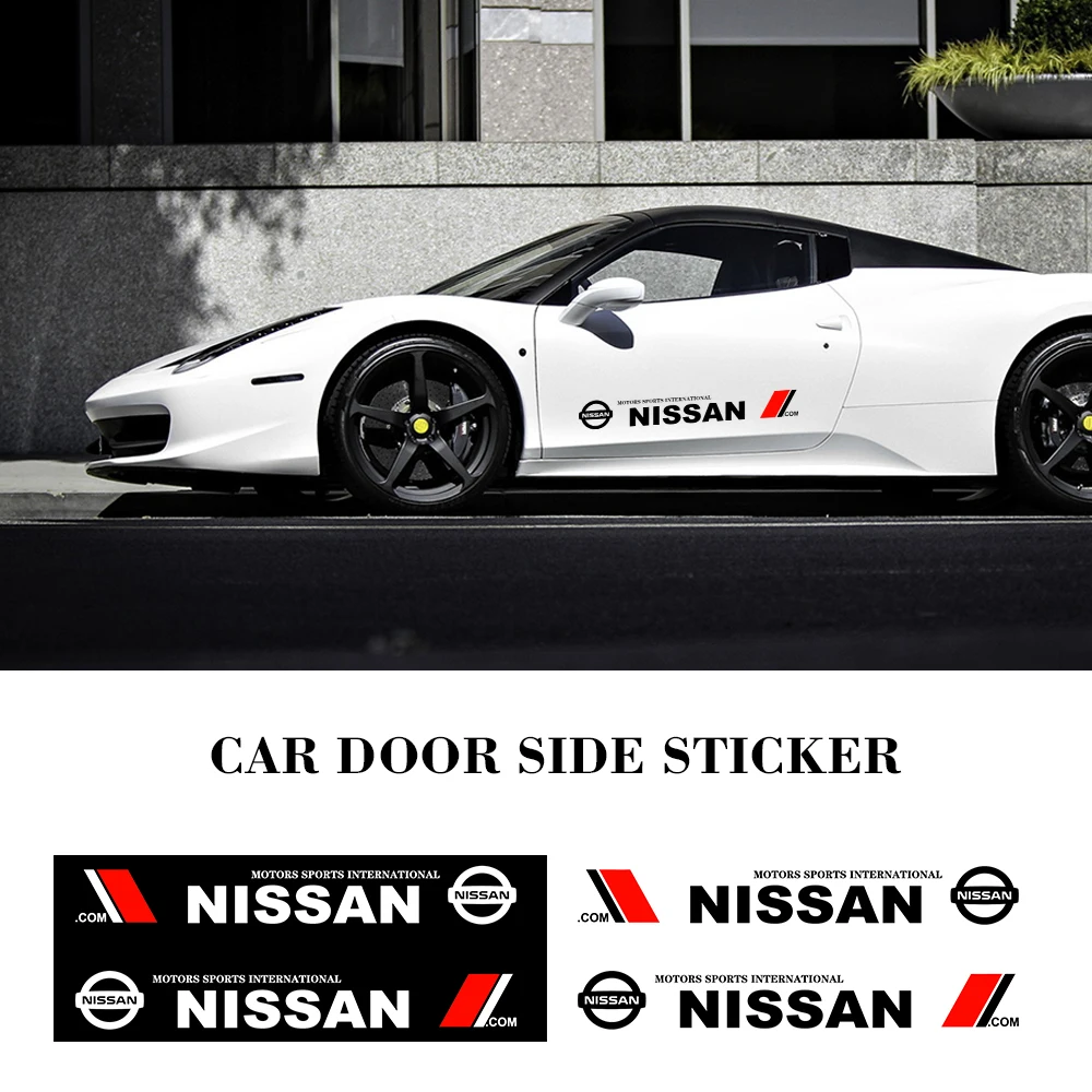 

2PCS Car Styling Door Side Stickers Car Body Vinyl Stripe Decals For NISSAN Tiida Teana ALTIMA SYLPHY MURANO KICKS QASHQAI