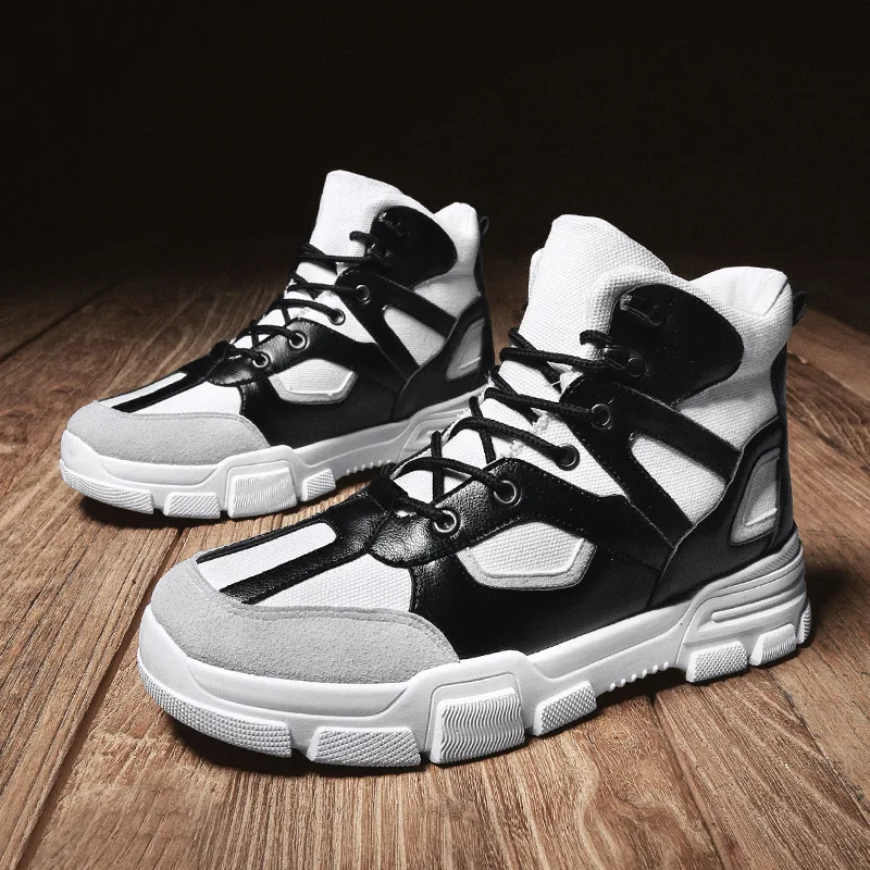 

2019 Autumn And Winter Hight-top Men plus Velvet Martin Boots Korean-style Versatile High State Cotton-padded Shoes Teenager Spo