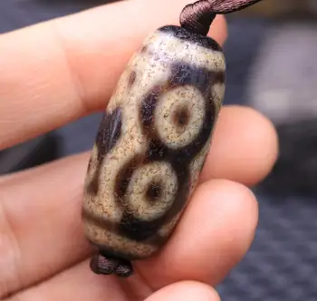 

Energy Power Tibetan Old Agate 4 Eye Diamond Eye Drum dZi Bead Pendant Amulet AA 1226 LS LKbrother Sauces Top Quality