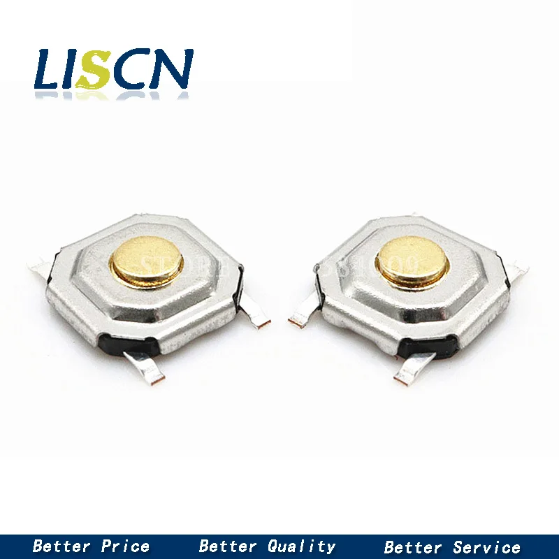 50Pcs 4x4x1.6mm SMD Тактильные Такт Кнопка Микропереключатель 4 * 1.6mm кнопочной Меди