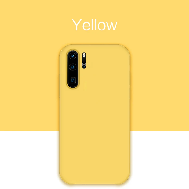 Жидкий силиконовый чехол для huawei P30 P20 Pro Y9, однотонный Бампер для huawei P20 P30 Lite, чехлы, чехлы - Цвет: Yellow