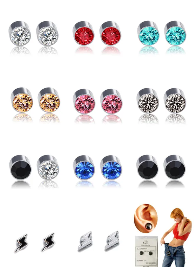 1 Pair Magnetic Therapy Weight Loss Earrings For Women Healthy Stimulating Acupoints Healthy Stud Earring Bio In Ear Slimming