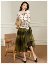  Runway Fashion Women Sweater 2020 High Quality Autumn Long Sleeve Flower Embroidery Knitted Mohair Sweater 