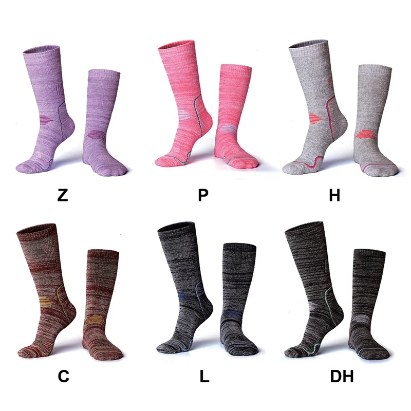 Men Women Skiing Socks Cushioned Breathable Long Socks Hosiery Outdoor Climbing Hiking Sports Footwear Compression Socks - Цвет: A