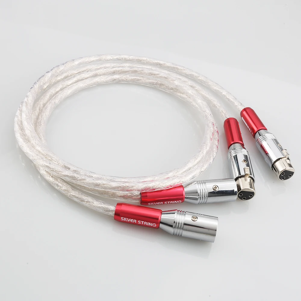 Pair Audiocrast AS220 XLR Interconnect cable 6N Silver Audio Video cable 1.5M XLR cable with XLR plug cable