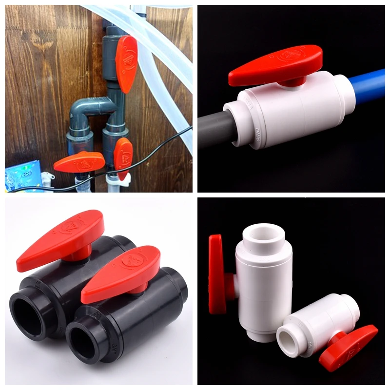 1 Pz 20/25/32/40/50Mm Upvc Valvola A Sfera Telaio Idroponico Serbatoio Di Pesce Acquario Valvola In Pvc Giardino Irrigazione Connettore Trattamento Ac