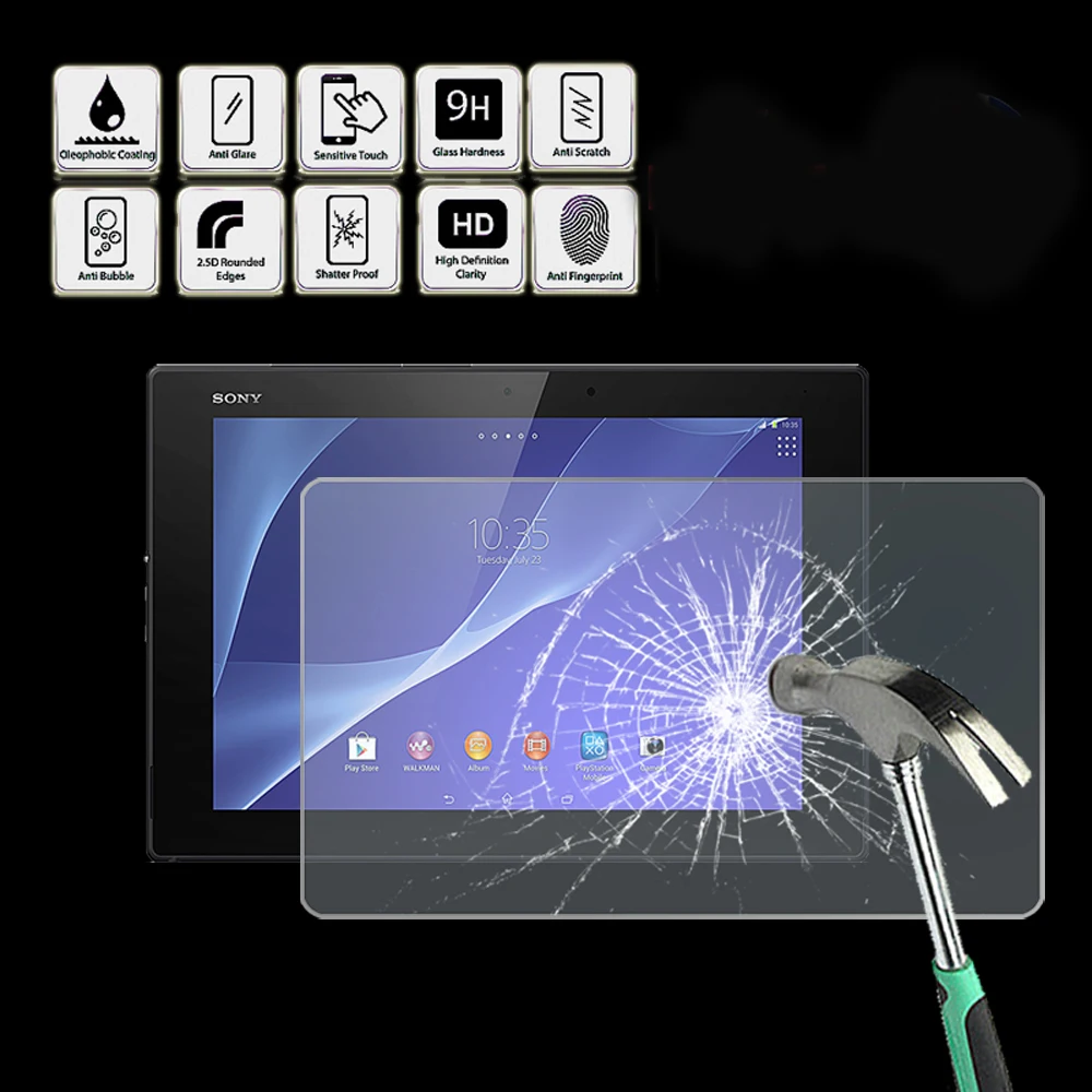 

For Sony Xperia Z2 Tablet LTE - Tablet Tempered Glass Screen Protector Cover Anti Fingerprint Screen Film Protector Guard Cover