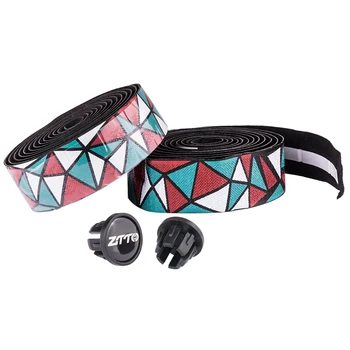 

2 Pcs Bike Accessories EVA Road Bike Bicycle Handlebar Tape Camouflage Cycling Handle Belt Cork Wrap With Bar Plugs