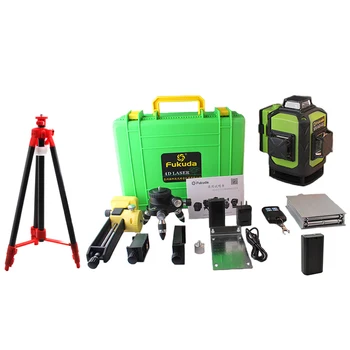 

2Pcs Battery Fukuda Professional 16 Line 4D laser level 532NM Green Beam 360 Vertical And Horizontal Self-leveling Cross