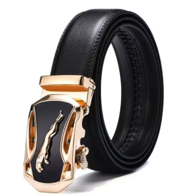 New Men Belt Male Genuine Leather Strap Belts For Men Top Quality Automatic Buckle black Belts Cummerbunds cinturon hombre - Цвет: ne306