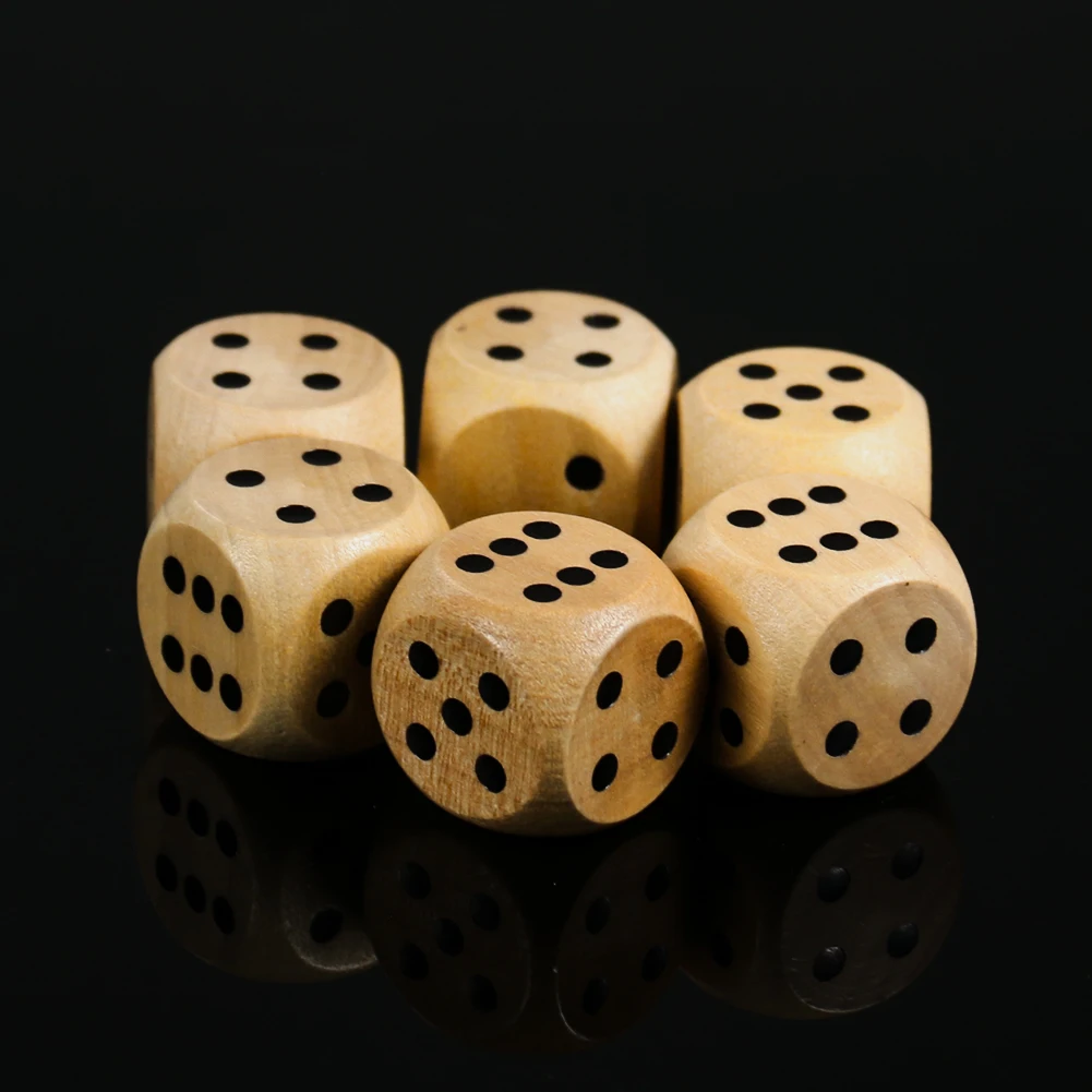 Game Dice Dice Set Acrylic Dice 5PCS 20mm Wooden Dice Point D6 Cubes Round Corner 6 Sided Bar Pub Club Party Kid Toys Board Games Dice For Adults