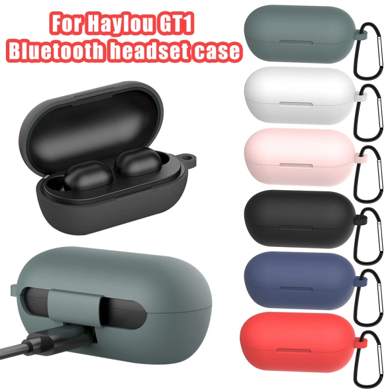 Silicone Case Protective Cover Suitable For Haylou Gt1 Wireless Bluetooth Headset Shell Earphone Accessory With Anti Lost Buckle Bluetooth Earphones Headphones Aliexpress